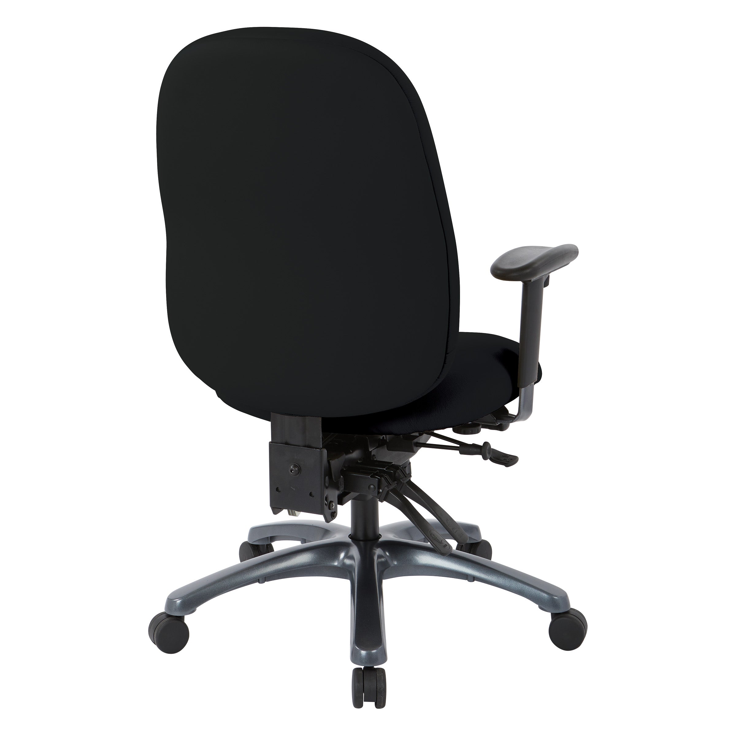 Multi-Function High Back Chair with Seat Slider and Titanium Finish Base